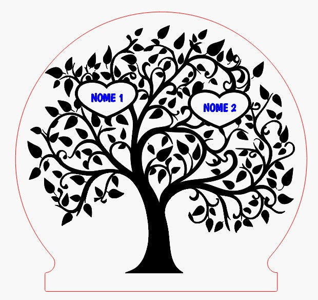 Lampada Led - Albero della Vita Famiglia - Personalizzata con NOMI