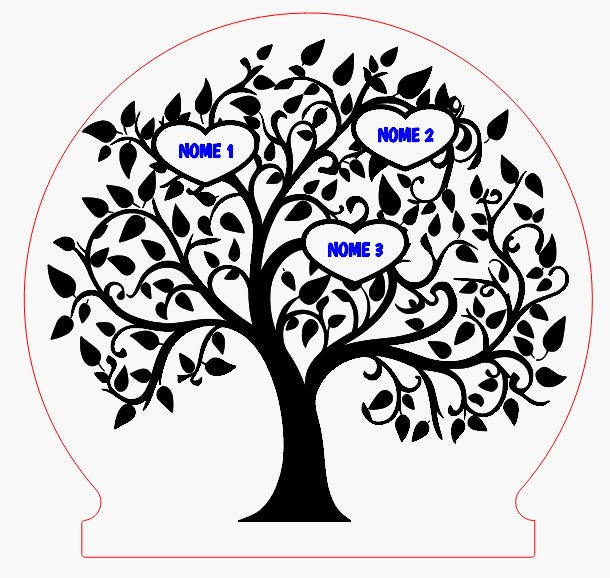 Lampada Led - Albero della Vita Famiglia - Personalizzata con NOMI