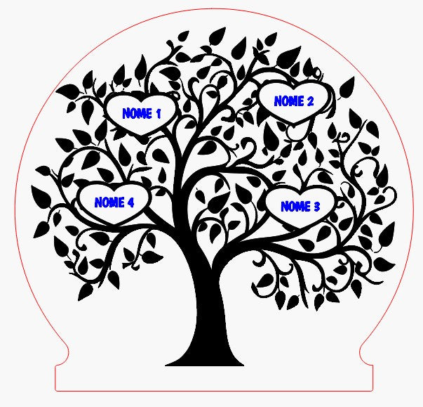 Lampada Led - Albero della Vita Famiglia - Personalizzata con NOMI