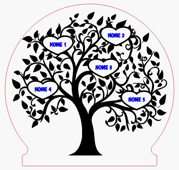Lampada Led - Albero della Vita Famiglia - Personalizzata con NOMI