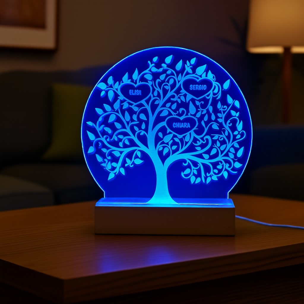 Lampada Led - Albero della Vita Famiglia - Personalizzata con NOMI