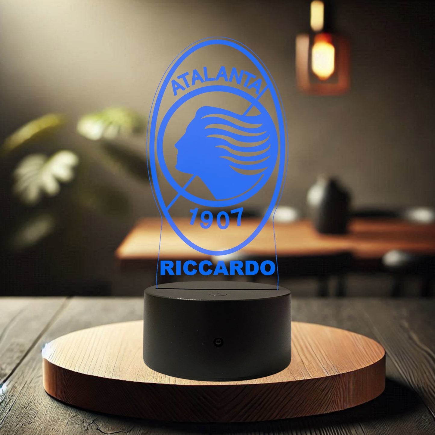 Lampada Led Calcio - ATALANTA - Personalizzata con NOME