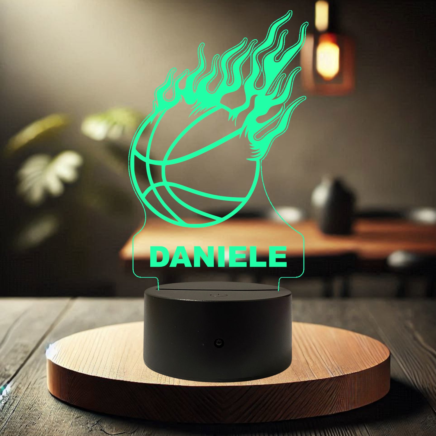 Lampada Led Basket Fire - Personalizzata con NOME
