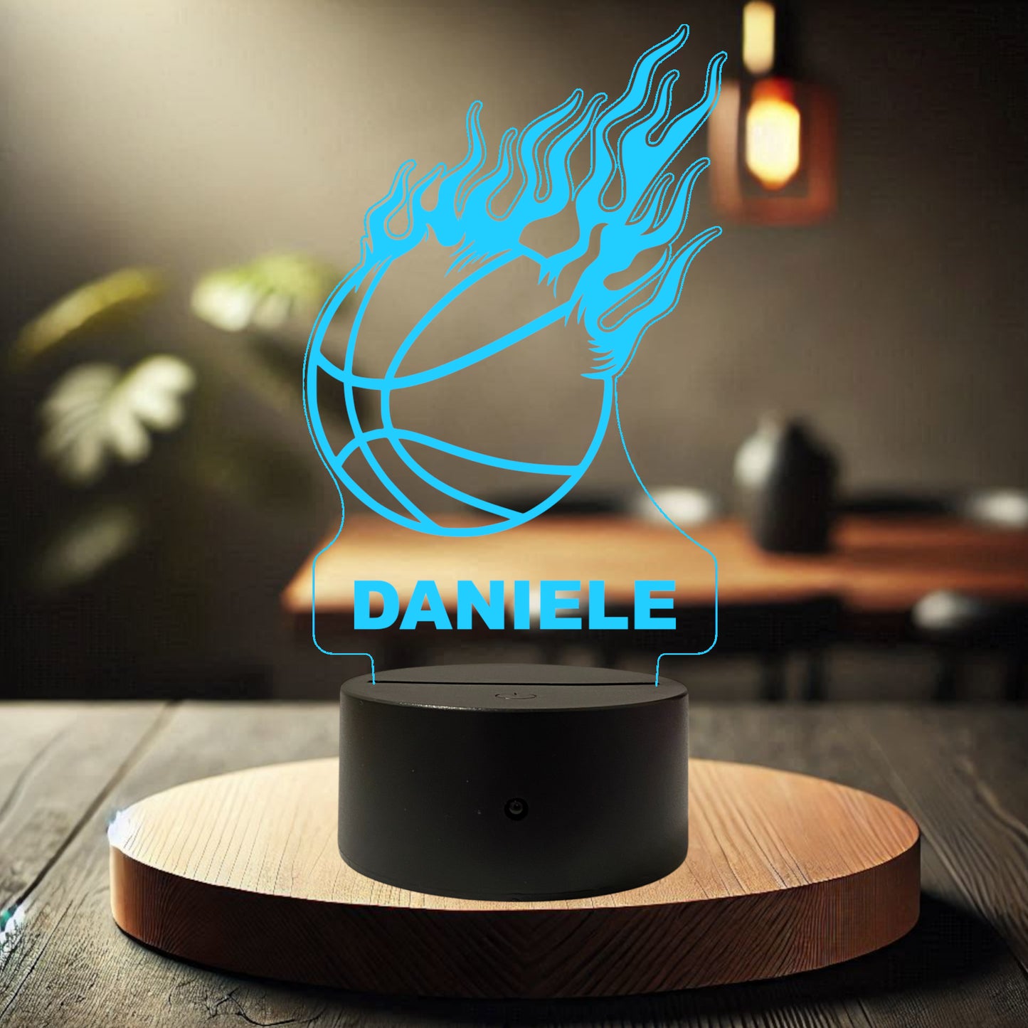 Lampada Led Basket Fire - Personalizzata con NOME