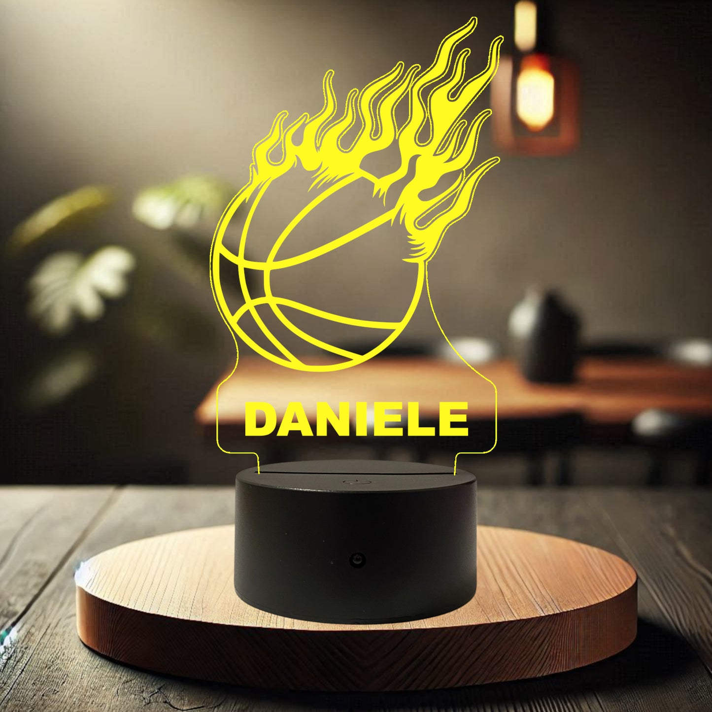 Lampada Led Basket Fire - Personalizzata con NOME
