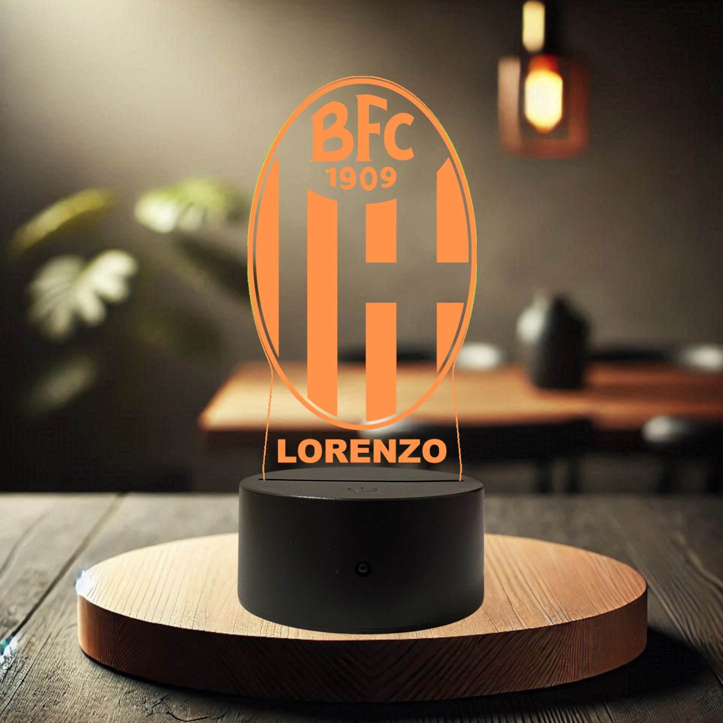 Lampada Led Calcio - BOLOGNA - Personalizzata con NOME