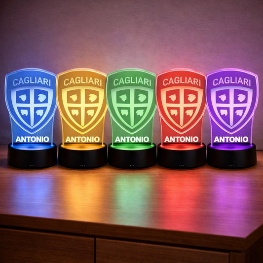 Lampada Led Calcio - CAGLIARI - Personalizzata con NOME