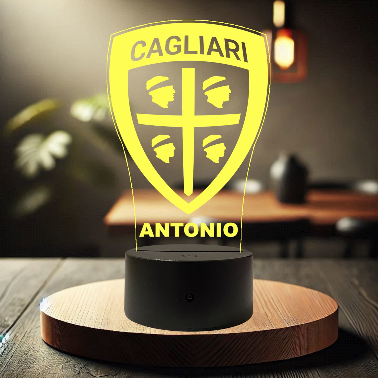 Lampada Led Stemma Squadra di Calcio Personalizzata con NOME