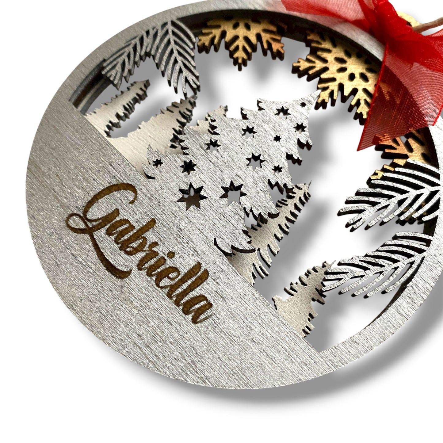 Decorazione Natalizia 3 Strati - Albero - Personalizzata con NOME