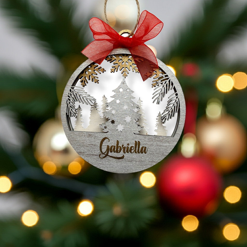 Decorazione Natalizia 3 Strati - Albero - Personalizzata con NOME