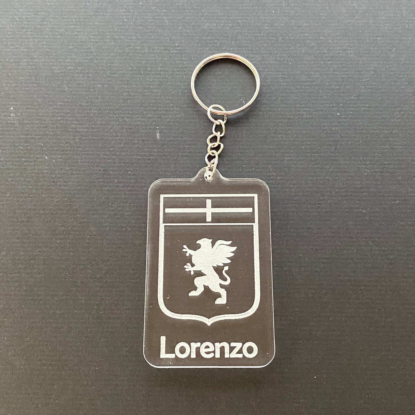 Portachiavi STEMMA SQUADRA CALCIO in acrilico - Personalizzato con il tuo NOME