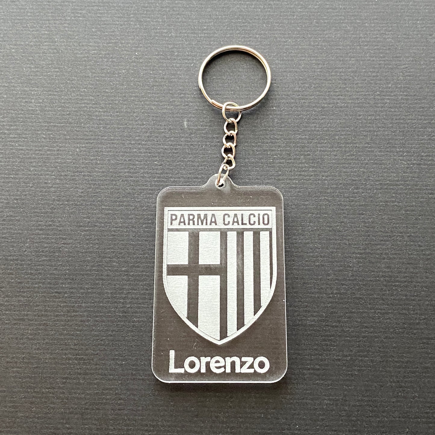 Portachiavi STEMMA SQUADRA CALCIO in acrilico - Personalizzato con il tuo NOME