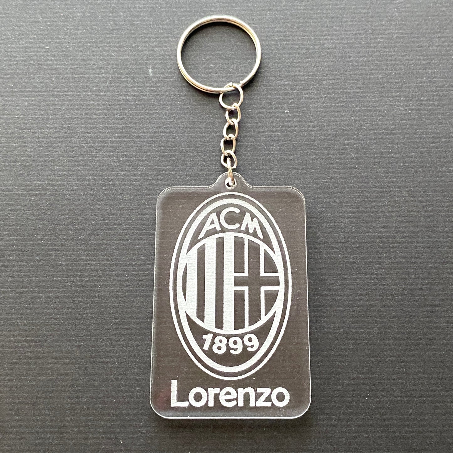 Portachiavi STEMMA SQUADRA CALCIO in acrilico - Personalizzato con il tuo NOME