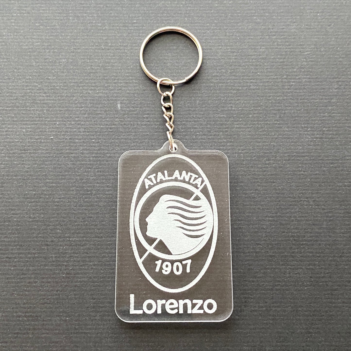 Portachiavi STEMMA SQUADRA CALCIO in acrilico - Personalizzato con il tuo NOME