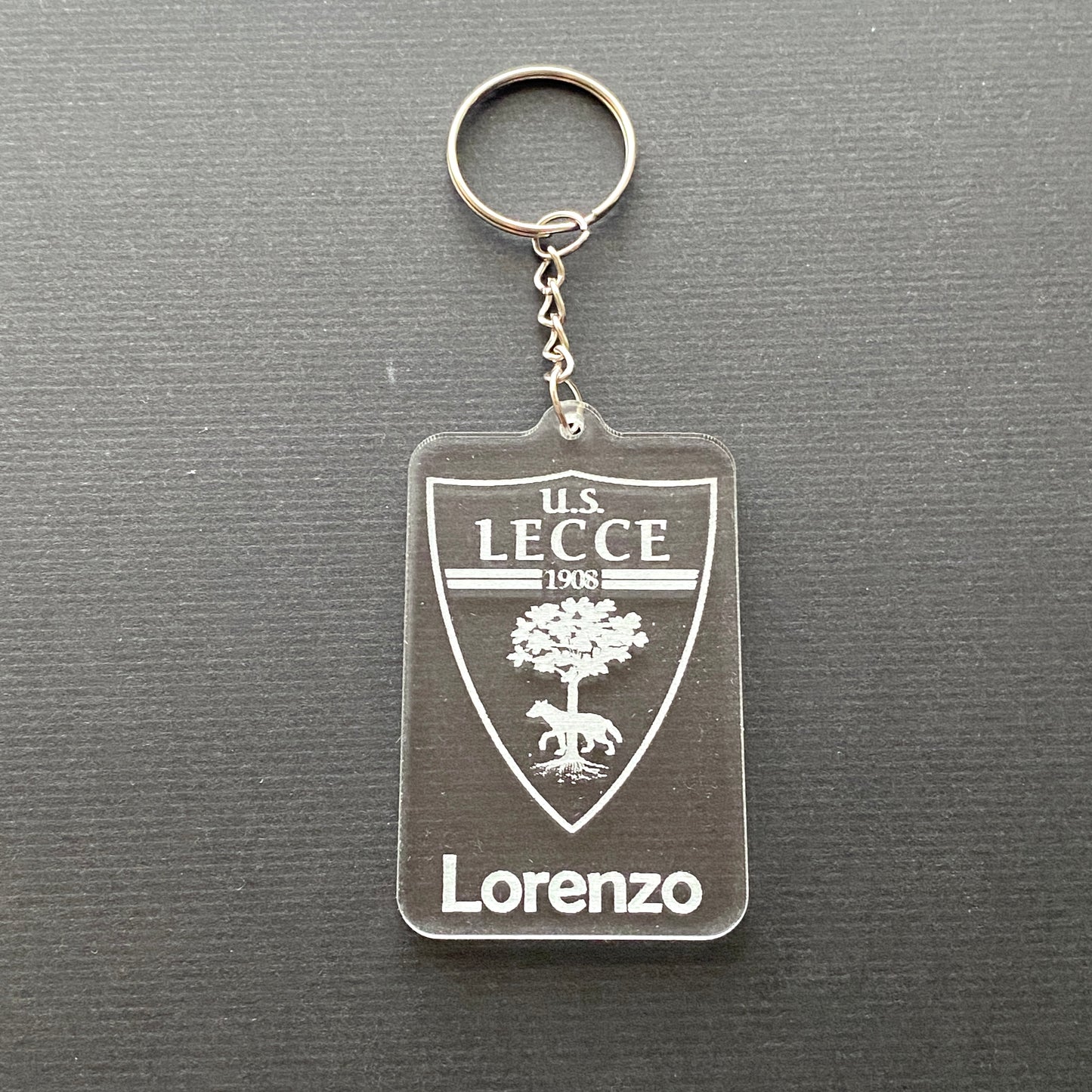 Portachiavi STEMMA SQUADRA CALCIO in acrilico - Personalizzato con il tuo NOME