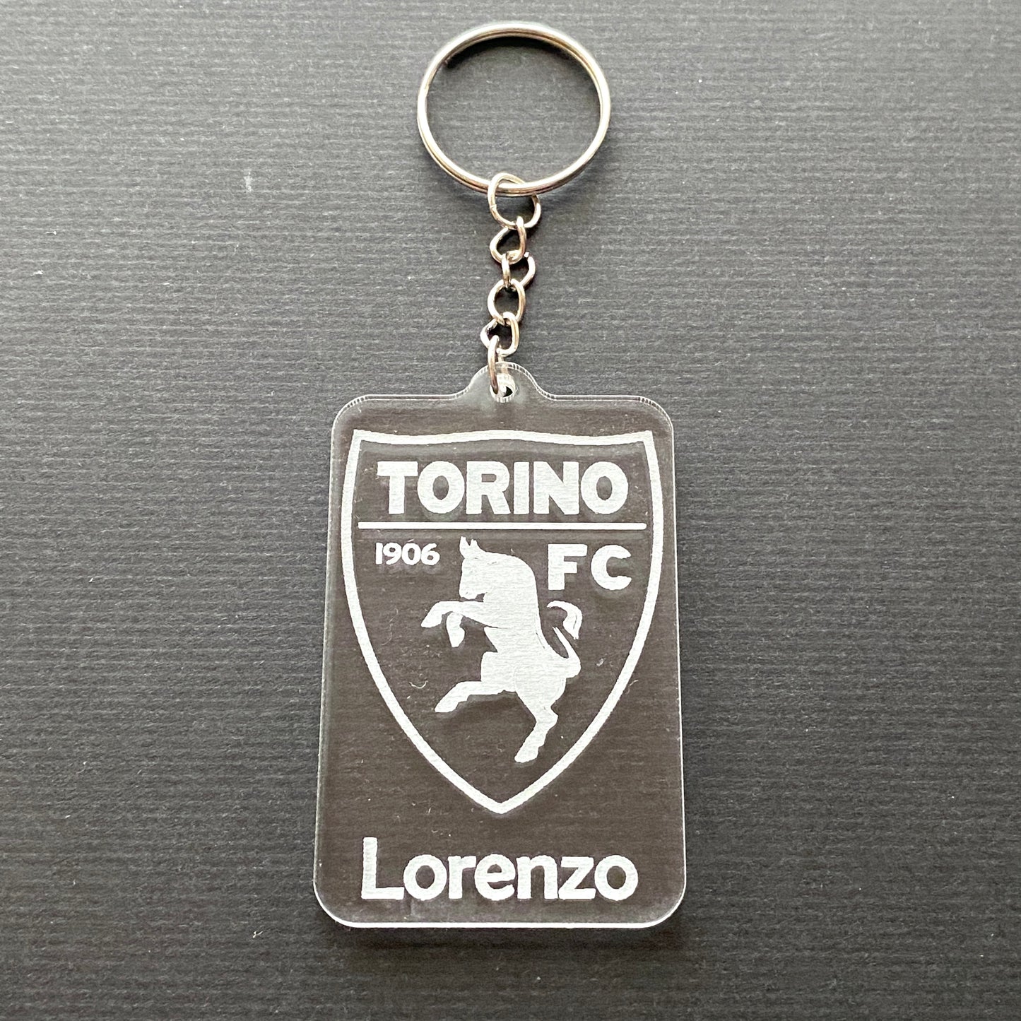 Portachiavi STEMMA SQUADRA CALCIO in acrilico - Personalizzato con il tuo NOME