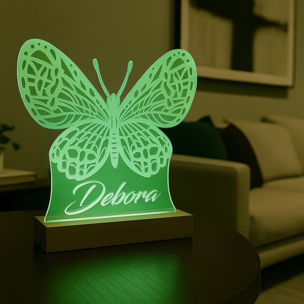 Lampada Led - farfalla - Personalizzata con NOME