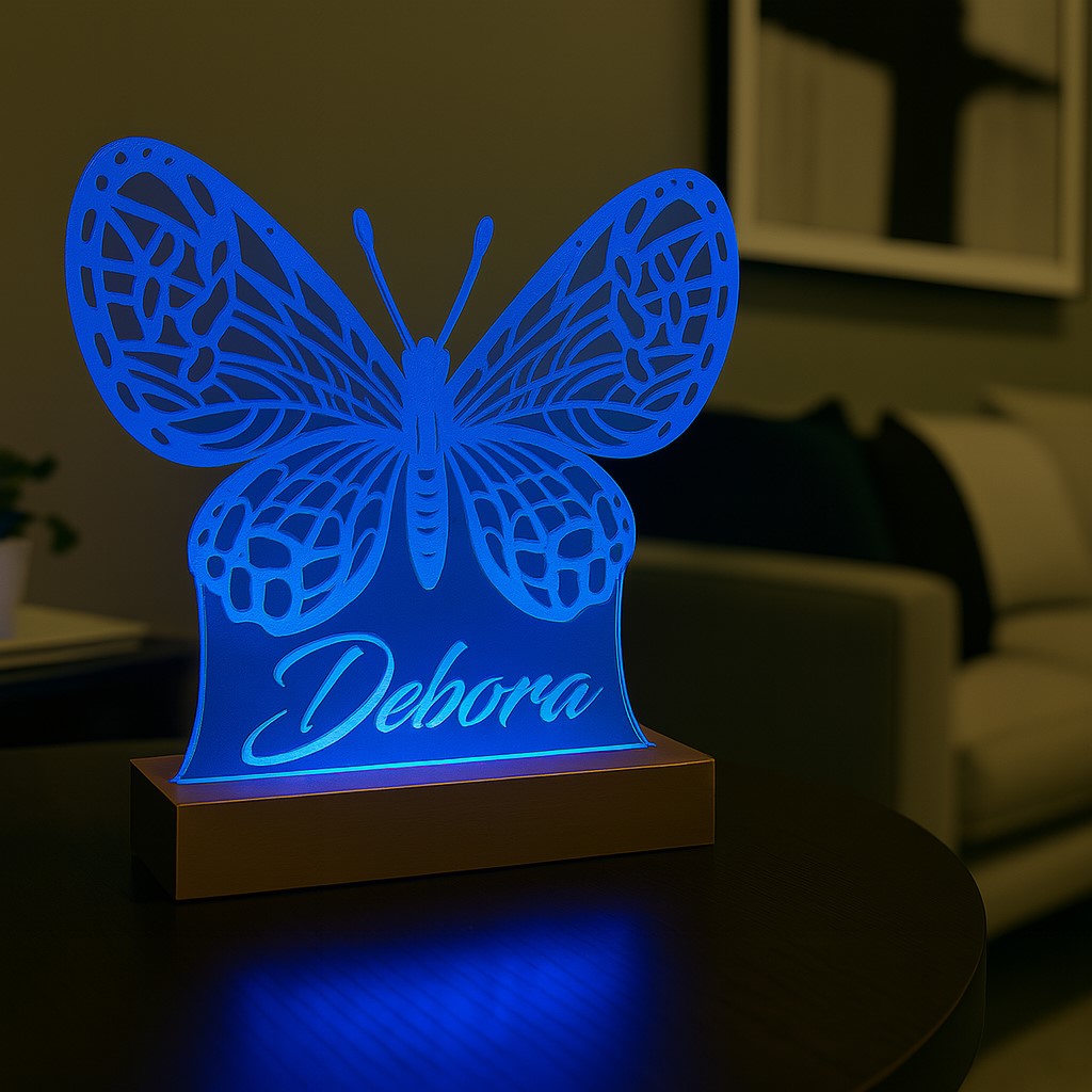 Lampada Led - farfalla - Personalizzata con NOME