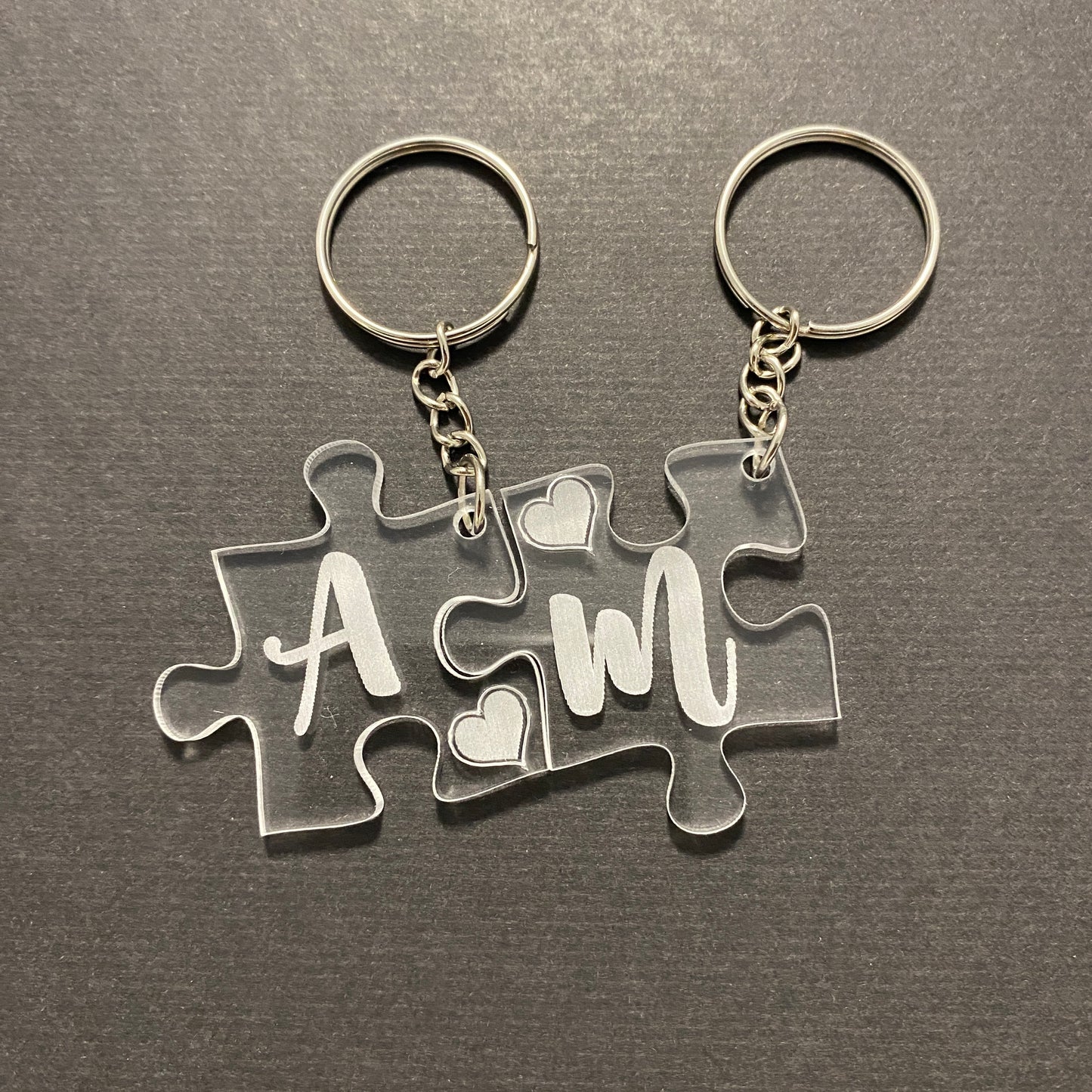Portachiavi Coppia Puzzle in acrilico - Personalizzati
