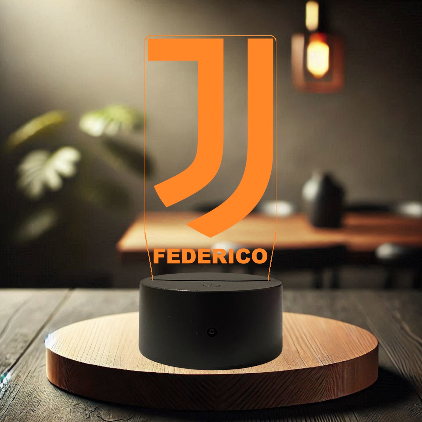 Lampada Led Calcio - JUVENTUS - Personalizzata con NOME