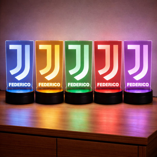 Lampada Led Calcio - JUVENTUS - Personalizzata con NOME