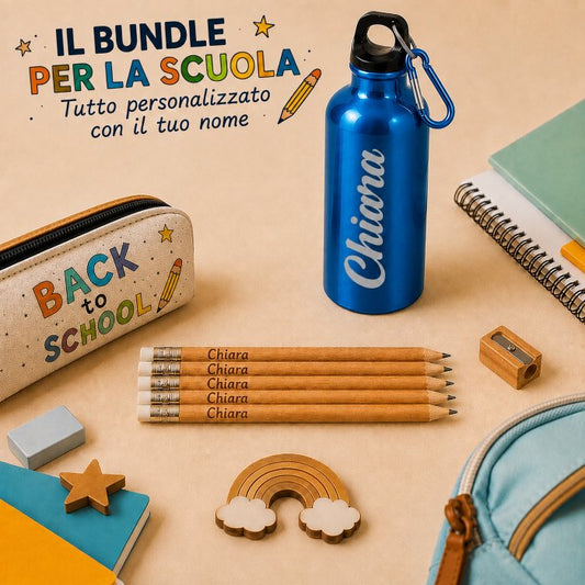 Bundle Kit Matite+Righello+Borraccia Personalizzati