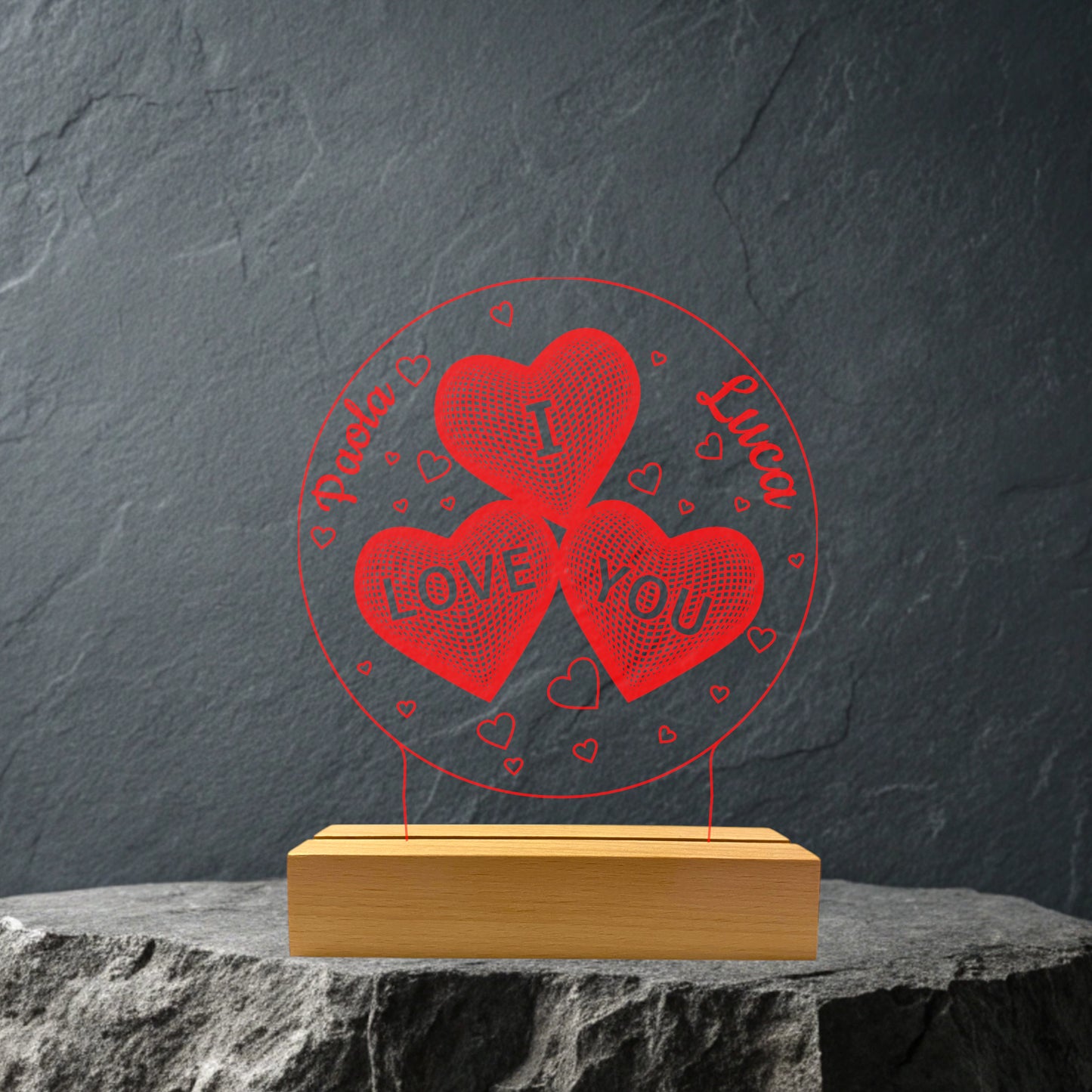 Lampada Cuore Personalizzata con NOMI