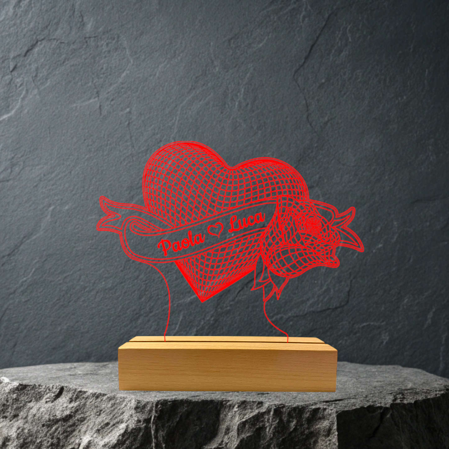 Lampada Cuore Personalizzata con NOMI