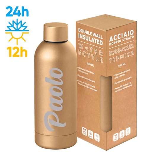 Borraccia Termica 500ml - Personalizzata con NOME (METAMAT 500)