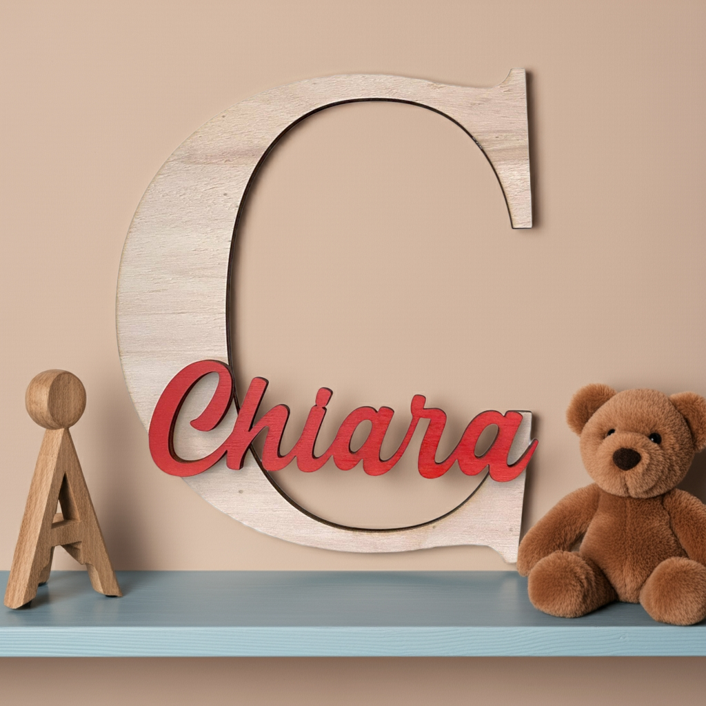 Maxi Iniziale con Nome PERSONALIZZATA in legno