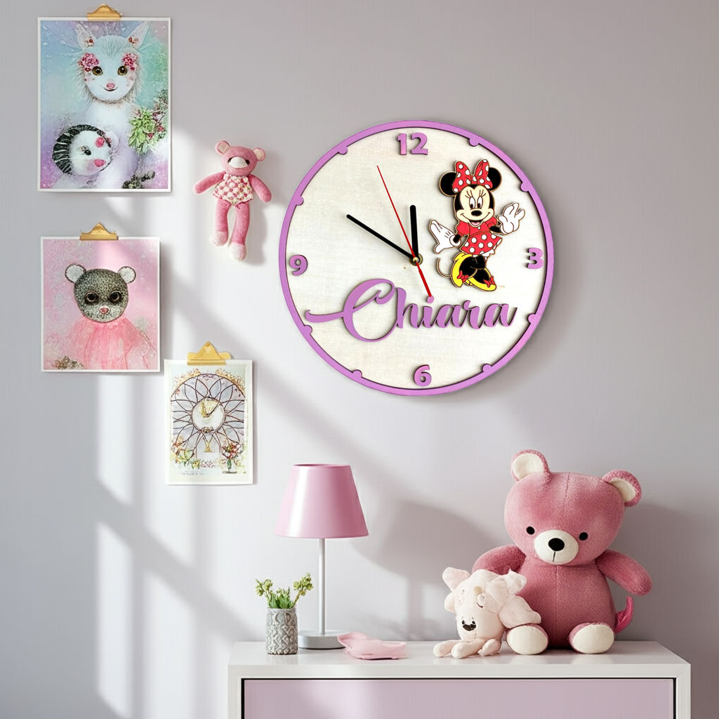 Orologio da parete Minnie - Personalizzato con NOME