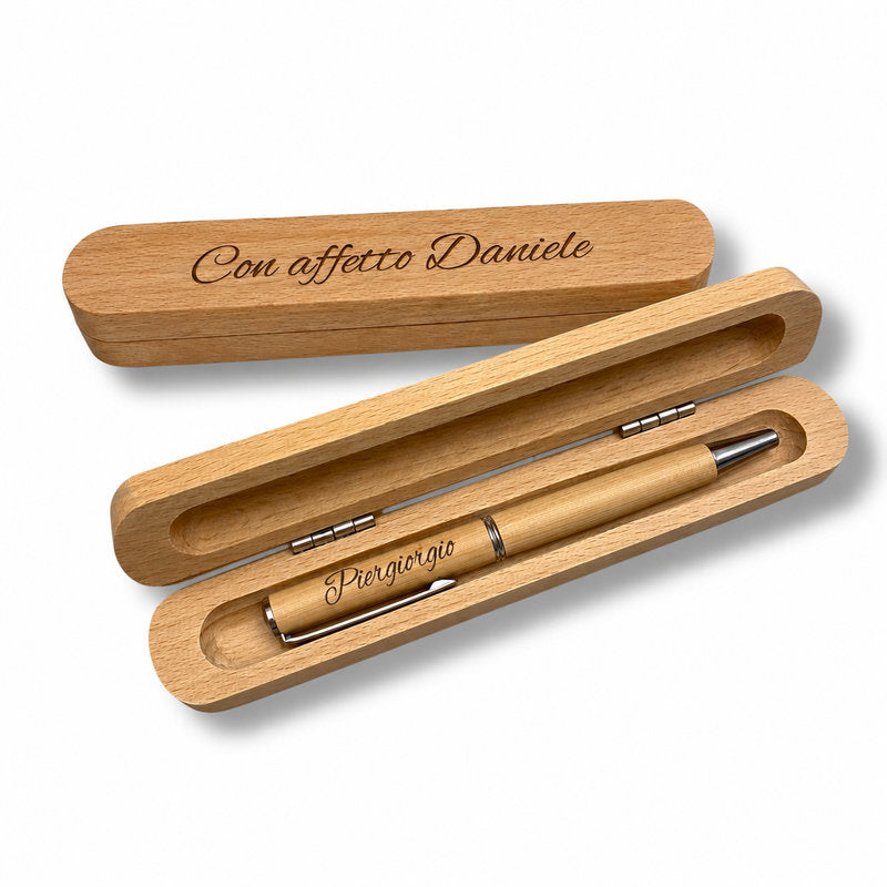 Penna in legno con custodia - Personalizzate