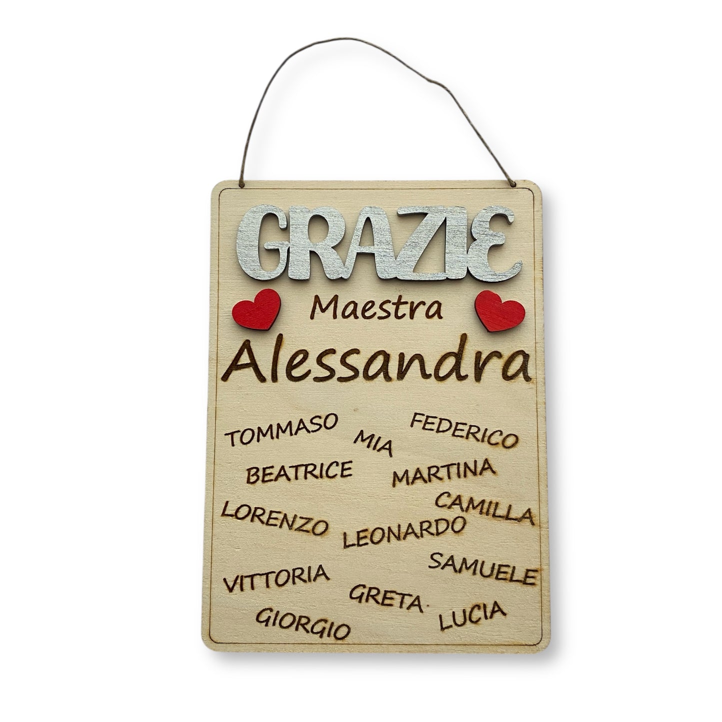 Quadretto ringraziamento MAESTRE