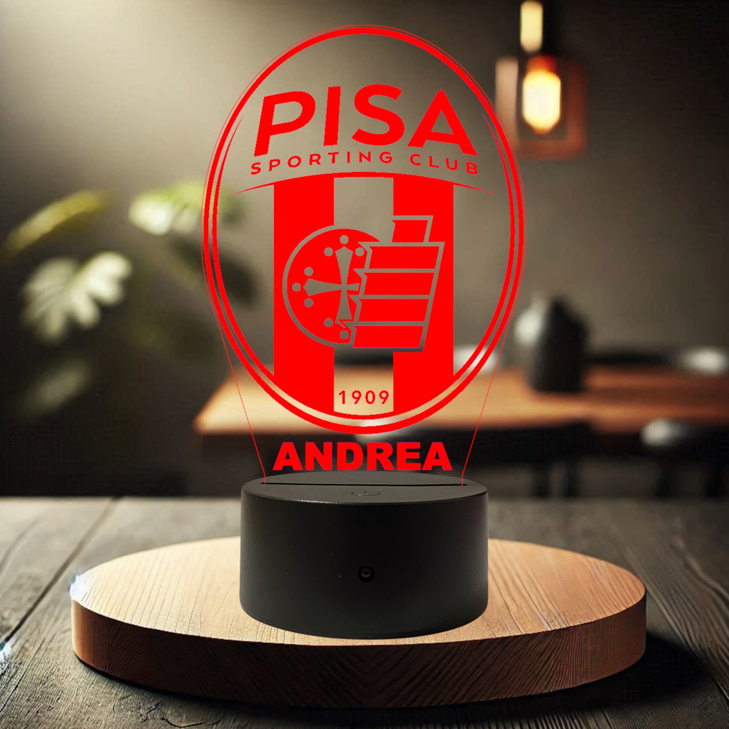 Lampada Led Calcio - Pisa - Personalizzata con NOME