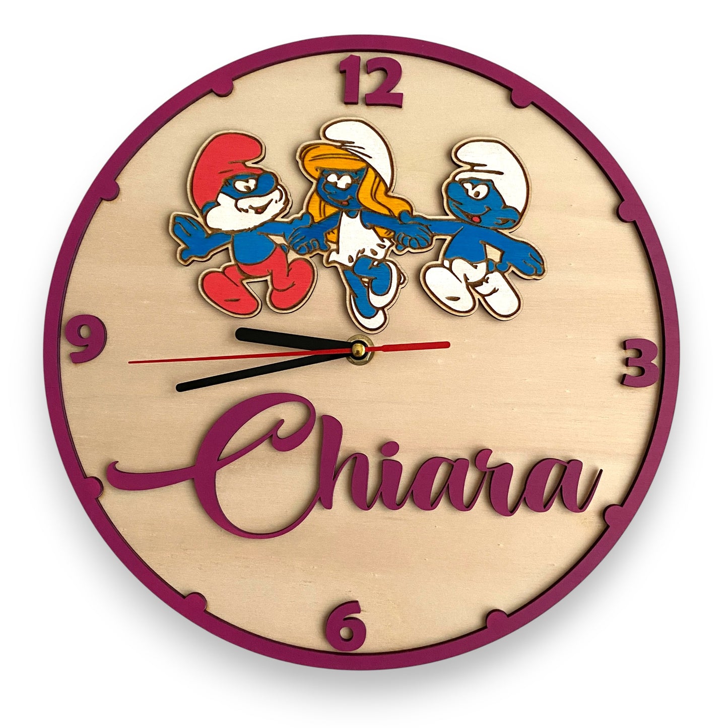 Orologio da parete Puffi - Personalizzato con NOME