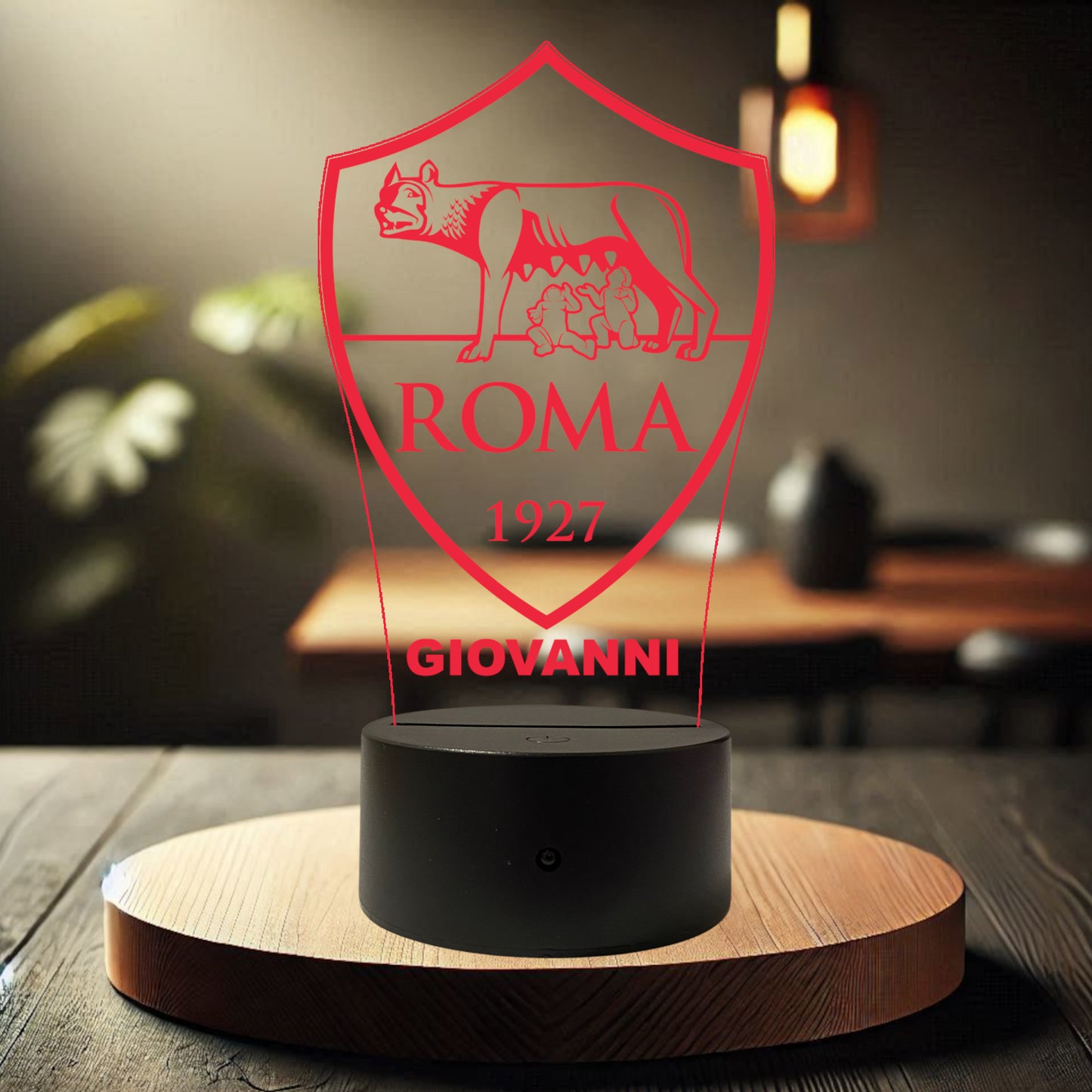 Lampada Led Calcio - ROMA - Personalizzata con NOME