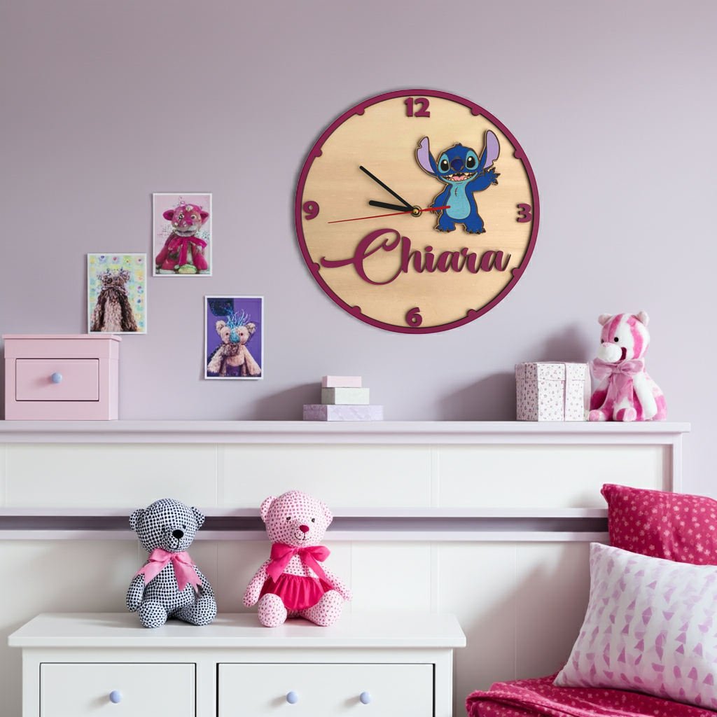 Orologio da parete Stitch - Personalizzato con NOME