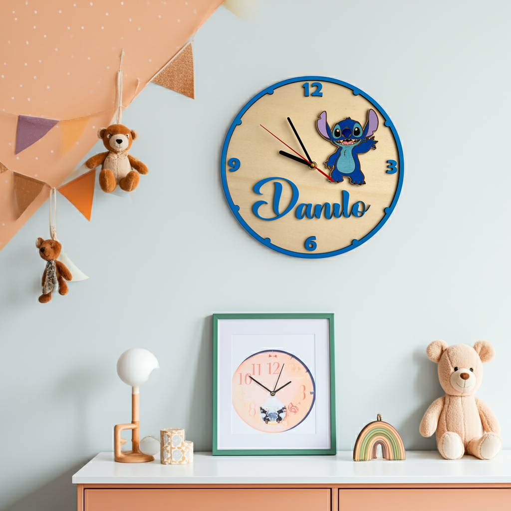 Orologio da parete Stitch - Personalizzato con NOME