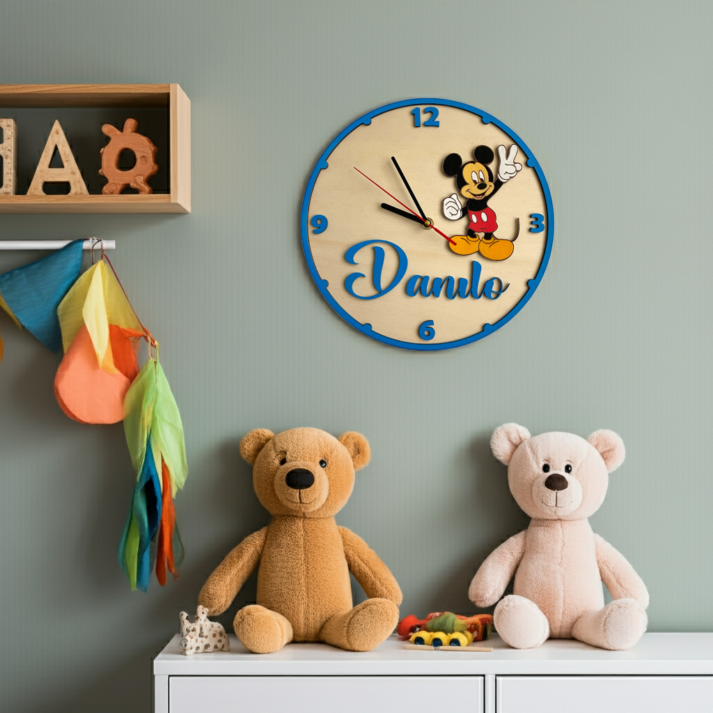 Orologio da parete Topolino - Personalizzato con NOME