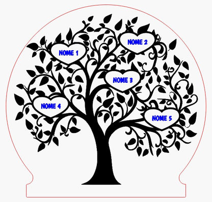 Lampada Led - Albero della Vita Famiglia - Personalizzata con NOMI