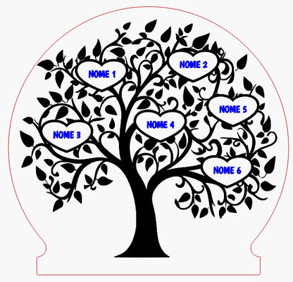 Lampada Led - Albero della Vita Famiglia - Personalizzata con NOMI