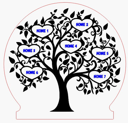 Lampada Led - Albero della Vita Famiglia - Personalizzata con NOMI
