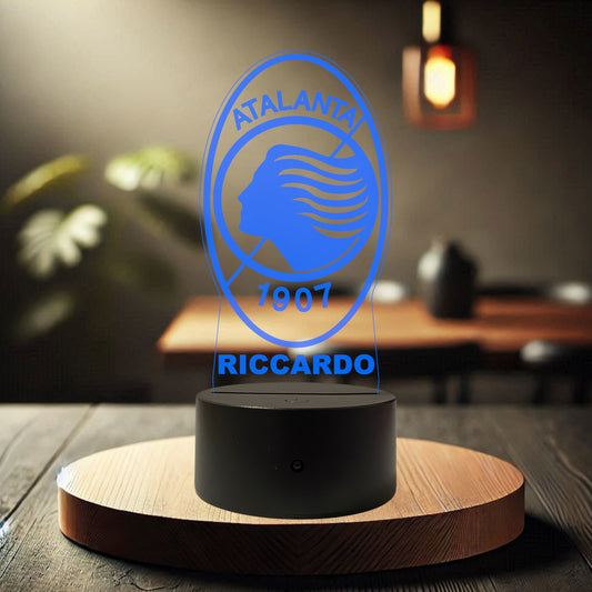 Lampada Led Calcio - ATALANTA - Personalizzata con NOME
