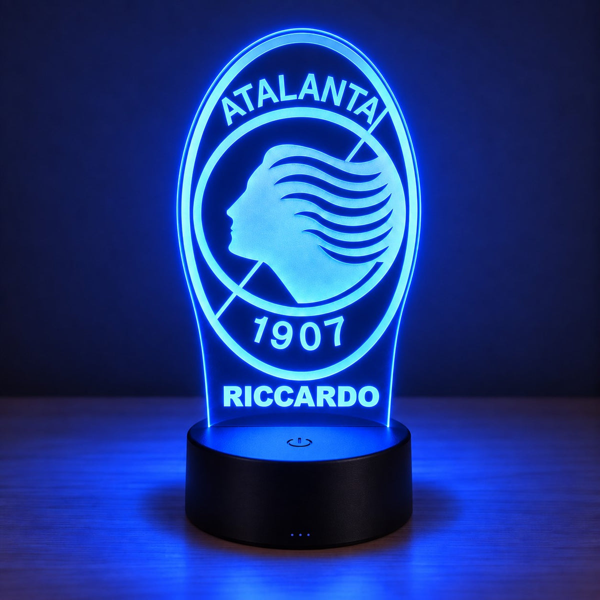 Lampada Led Calcio - ATALANTA - Personalizzata con NOME