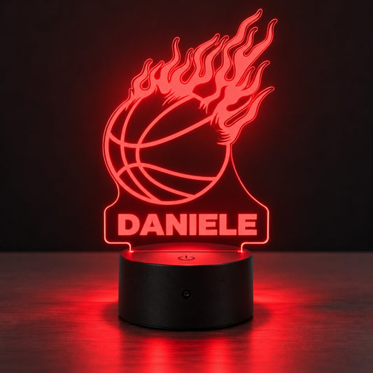 Lampada Led Basket Fire - Personalizzata con NOME