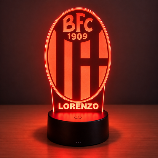 Lampada Led Calcio - BOLOGNA - Personalizzata con NOME