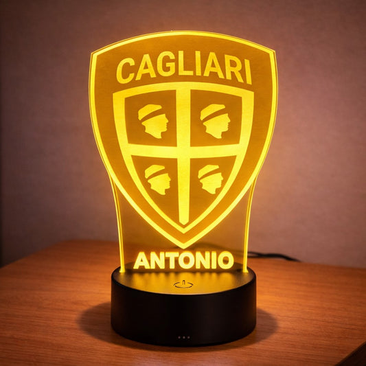 Lampada Led Calcio - CAGLIARI - Personalizzata con NOME