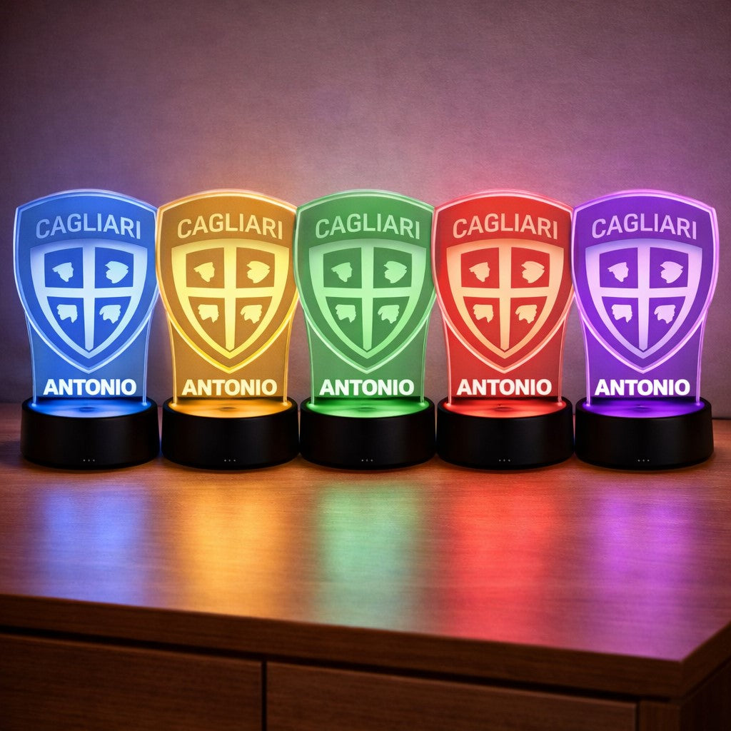 Lampada Led Calcio - CAGLIARI - Personalizzata con NOME