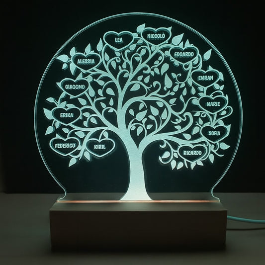Lampada Led - Albero della Vita Classe - Personalizzata con NOMI - Regalo Maestre