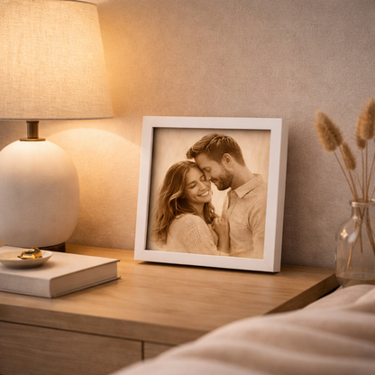 Cornice personalizzata con foto incisa su legno - Regalo con incisione laser
